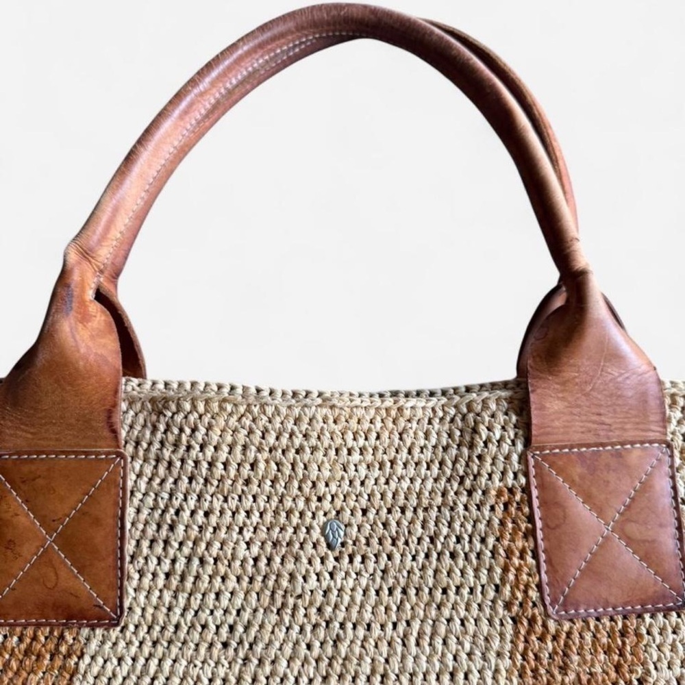 Helen Kaminski Natural Woven Tote with Brown Handles - Picture 2 of 9